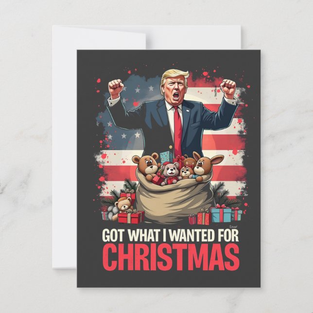 Invitation J'Ai Ce Que Je Voulais Pour Noël Trump Père Noël (Devant)