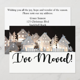 Invitation J'ai déménagé des maisons de Noël éclairées