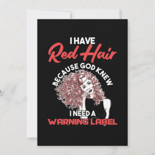 Invitation J'Ai Étiquette Red Hair Avertissement Redhead Ging