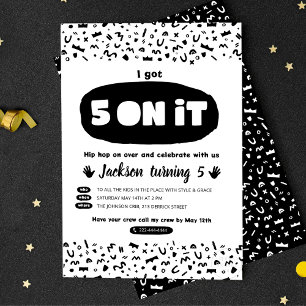 Invitation J'ai eu 5 sur ça, 90s Hip hop Anniversaire Vieux R