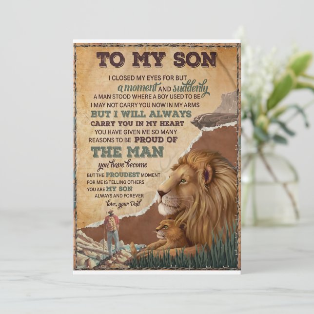 Invitation J'Ai Fermé Les Yeux Pour Un Moment - Papa À Son (Debout devant)