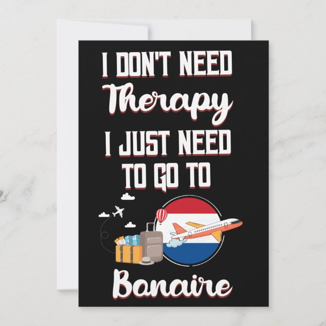 Invitation J'Ai Juste Besoin D'Aller À Bonaire (Devant)