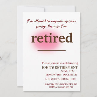 Invitation J'ai le droit de faire la sieste à ma propre retra