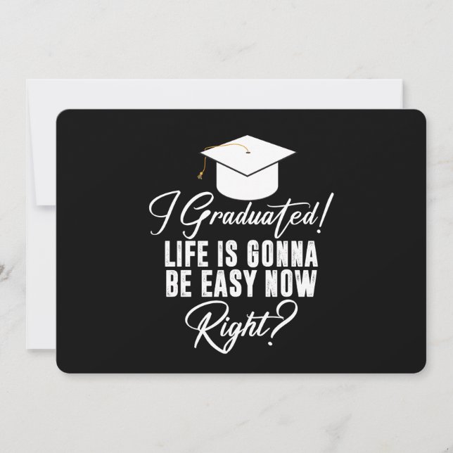 Invitation J'ai obtenu mon diplôme, la vie va être facile mai (Devant)