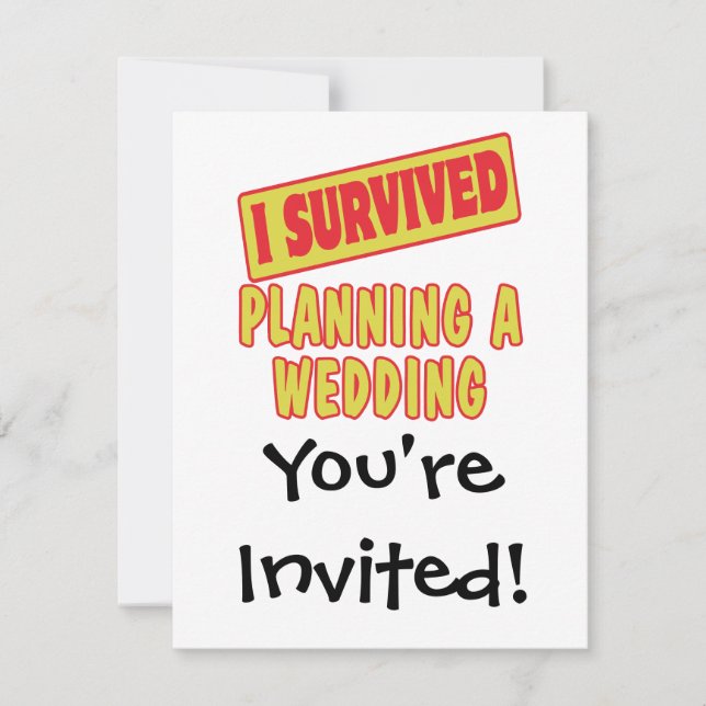 INVITATION J'AI SURVÉCU À PLANIFIER UN MARIAGE (Devant)