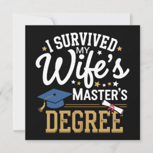 Invitation J'ai survécu au master de ma femme Diplômée de ma 