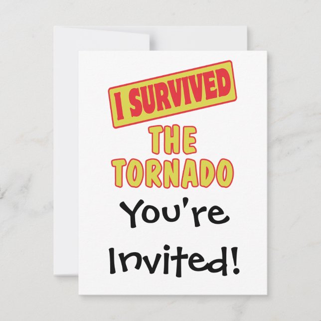 INVITATION J'AI SURVÉCU AU TORNADO (Devant)
