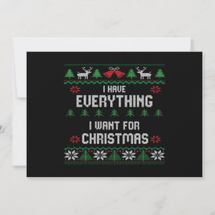 Invitation J'ai tout ce que je veux pour Noël C'est moi je su
