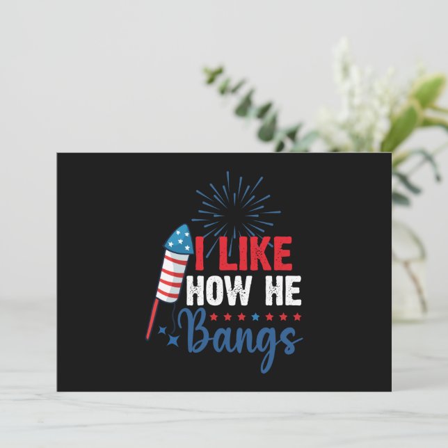 Invitation J'aime comment il tape Couple du 4 juillet patriot (Debout devant)