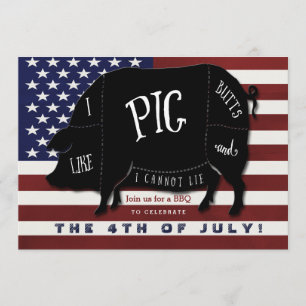 Invitation J'aime des bouts de porc et je ne peux pas me