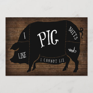 Invitation J'aime des bouts de porc et je ne peux pas me