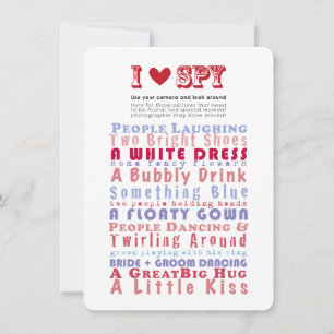 Invitation J'aime espion Photo Hunt Game