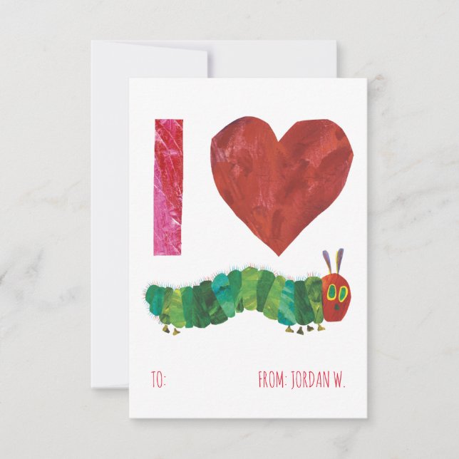 Invitation J'Aime La Caterpillar Très Affamée (Devant)