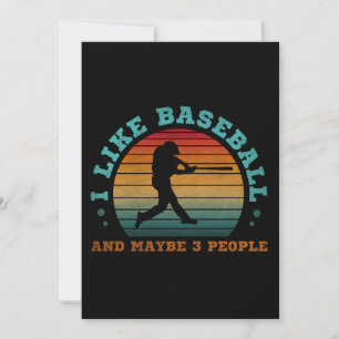 Invitation J'Aime Le Baseball Et Peut-Être 3 Personnes