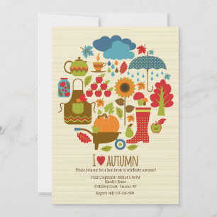 Invitation J'aime l'invitation d'automne