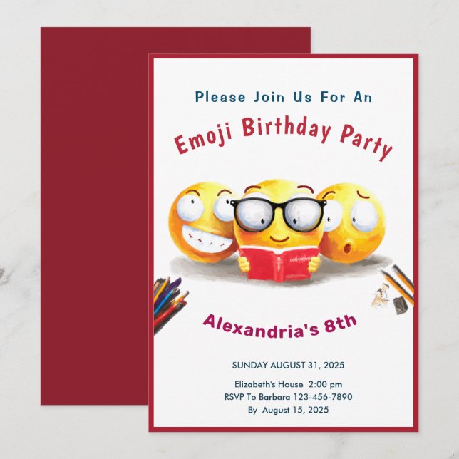 Invitation J'aime lire des livres Lecteur (Devant / Derrière)