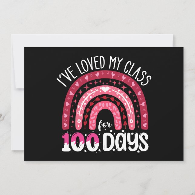 Invitation J'aime ma classe depuis 100 jours d'école (Devant)