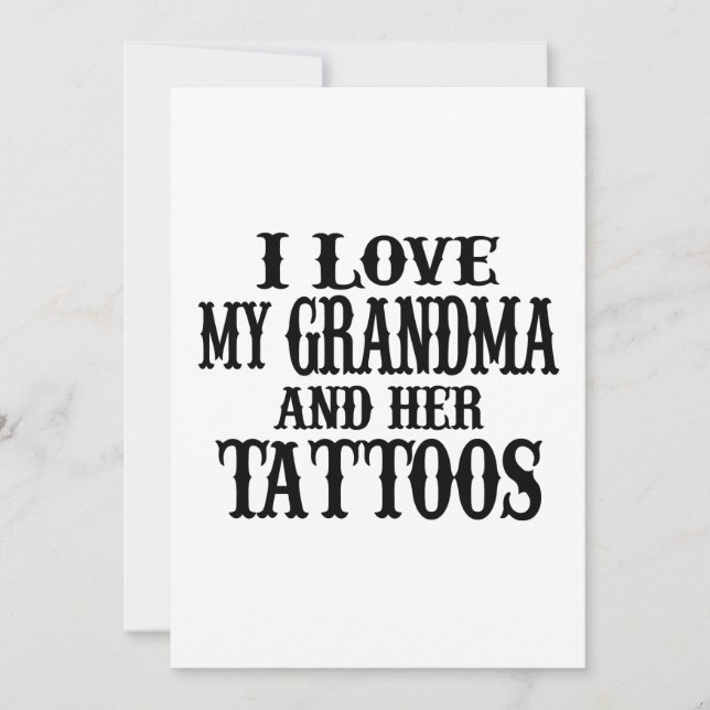 Invitation J'Aime Ma Grand-Mère Et Ses Tatouages (Devant)