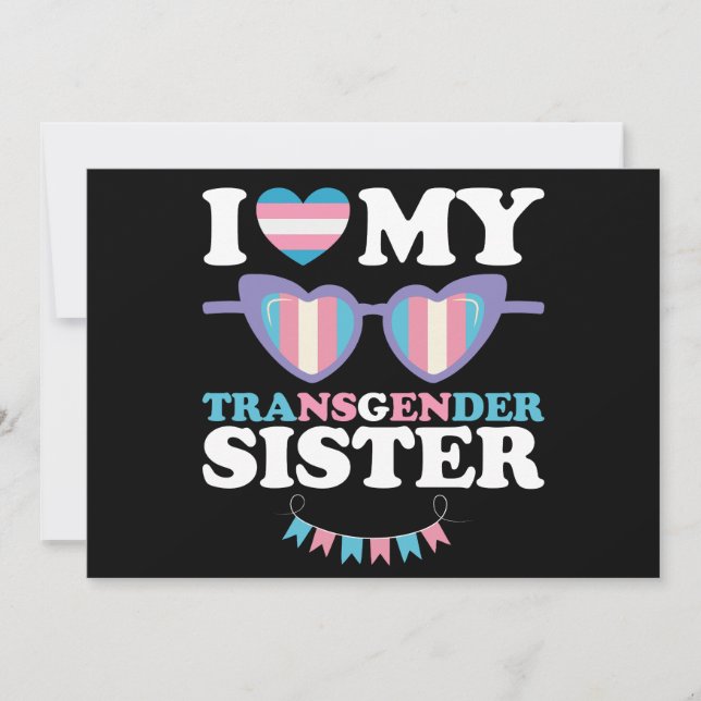 Invitation J'aime ma soeur transgenre Famille Trans LGBTQ (Devant)