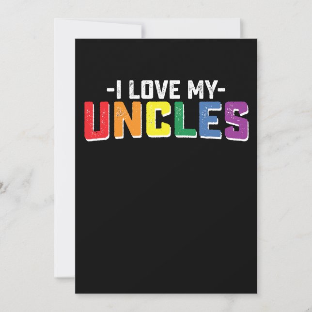 Invitation J'Aime Mes oncles Fierté Famille Gay Lesbienne Cor (Devant)