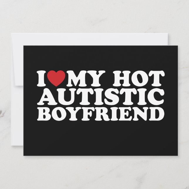 Invitation J'Aime Mon Ami Autiste Chaud BF Autisme Coeur (Devant)