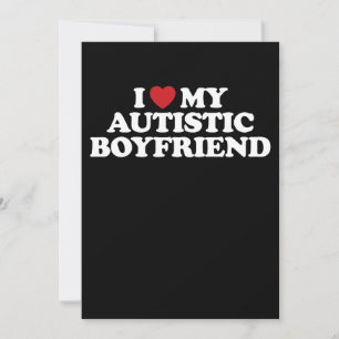 Invitation J'Aime Mon Autiste Garçon Je Coeur Super