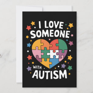 Invitation J'Aime Quelqu'Un Avec Autisme Sensibilisation Auti