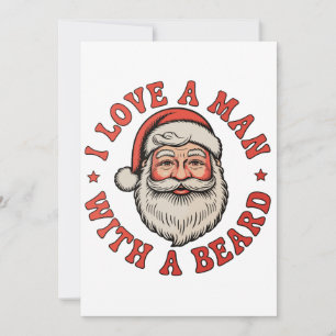 Invitation J'aime un homme avec une barbe Père Noël Noël