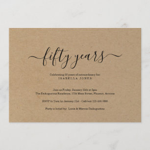 Invitation Jalon Anniversaire des adultes Papier Kraft