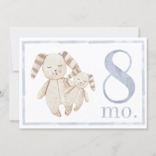 Invitation Jalon de l'aquarelle pour bébé Garçon Huit mois An