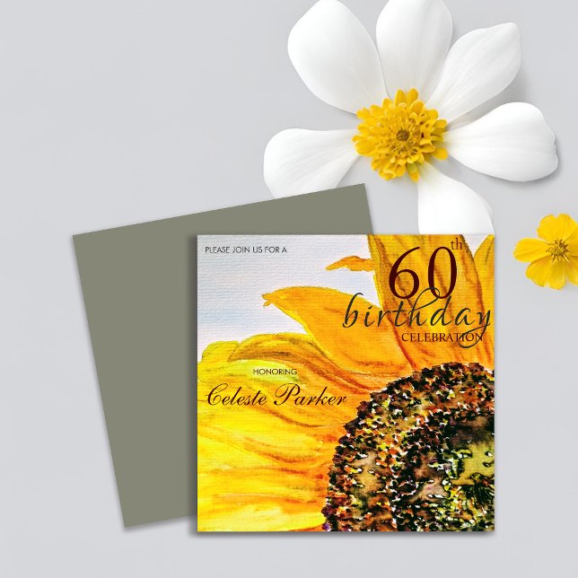 Invitation Jalon floral du tournesol Anniversaire (Créateur téléchargé)