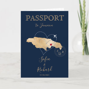 Invitation Jamaïque Heart Destination Mariage Passeport