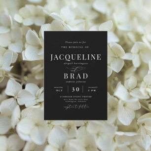 Invitation Jamais Votre Mariage Noir Élégant