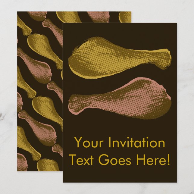 Invitation Jambes de poulet frit (Devant / Derrière)