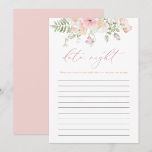 Invitation JANE Blush Rose Floral Date Nuit Idée Bride Jeu