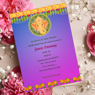 Invitation Janeu Poite Upanayanam Cérémonie du Saint Thread h