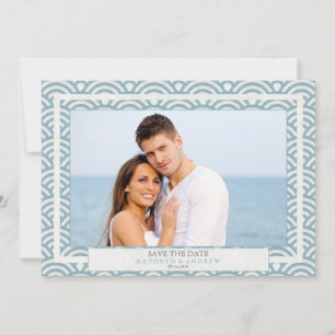 Invitation Japon Seigaiha Vagues Enregistrer La Date Flat Pho