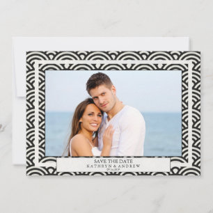 Invitation Japon Seigaiha Vagues Enregistrer La Date Flat Pho