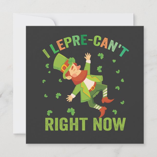 Invitation J'apprends-ne pas en ce moment drôle Saint Patrick (Devant)