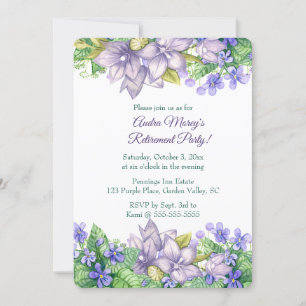 Invitation Jardin à fleurs violet modifiable