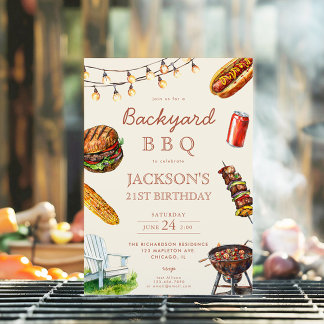 Invitation Jardin Barbecue barbecue fête d'été