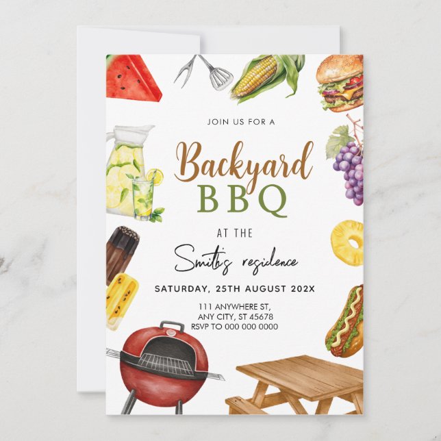 Invitation Jardin barbecue grill & réfrigération (Devant)
