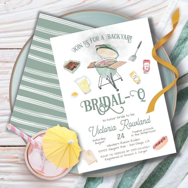 Invitation Jardin barbecue nuptiale Q douche (Créateur téléchargé)