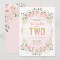 Jardin bleu Floral Gold Girl 2e anniversaire