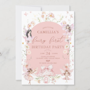 Invitation Jardin Boho Arch Fée enchantée Premier anniversair