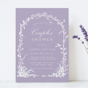 Invitation Jardin Botanique Arqué Lavande Douce Mariage