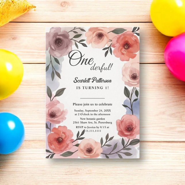 Invitation Jardin botanique Boho Aquarelle Florale Anniversai (Créateur téléchargé)