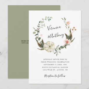 Invitation Jardin botanique fleuri Élégant Mariage de couronn