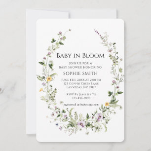 Invitation Jardin Botanique Petit Un Dans Le Baby shower Fleu