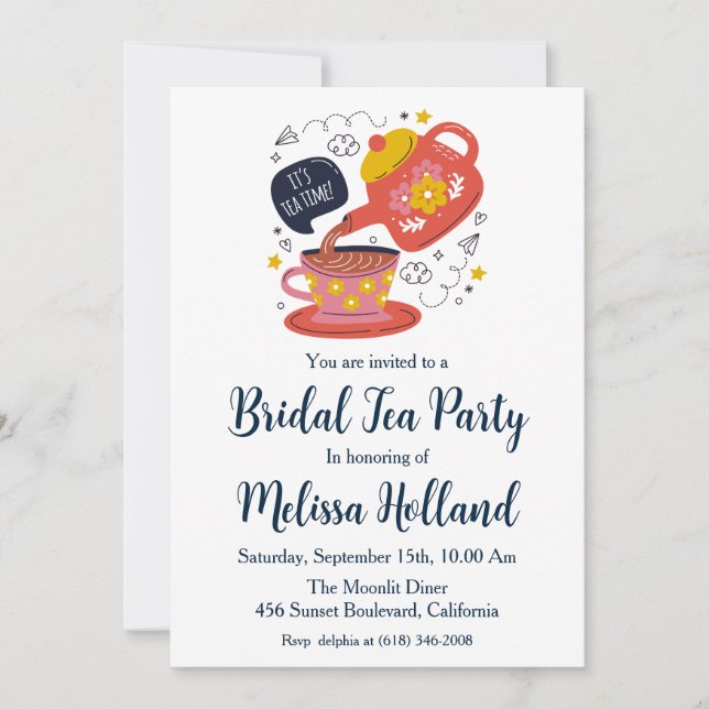 Invitation jardin botanique thé fête nuptiale douche (Devant)